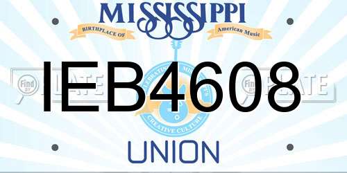 IEB4608 Mississippi License Plate