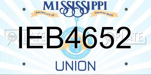 IEB4652 Mississippi License Plate