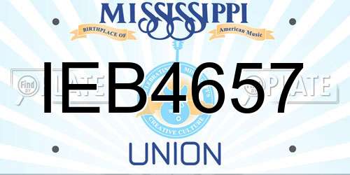 IEB4657 Mississippi License Plate