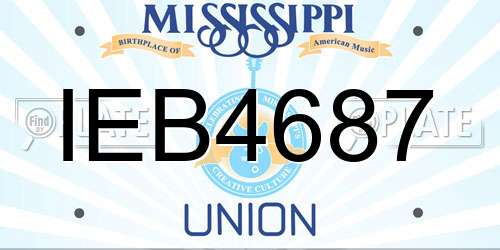 IEB4687 Mississippi License Plate