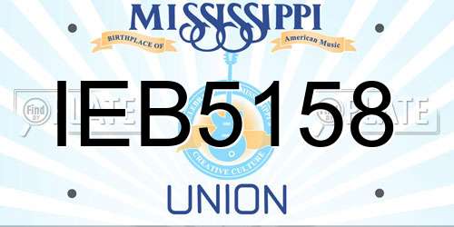 IEB5158 Mississippi License Plate