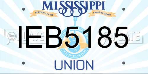 IEB5185 Mississippi License Plate