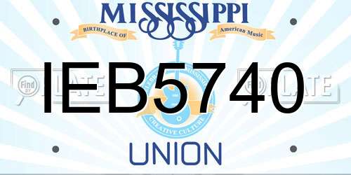 IEB5740 Mississippi License Plate