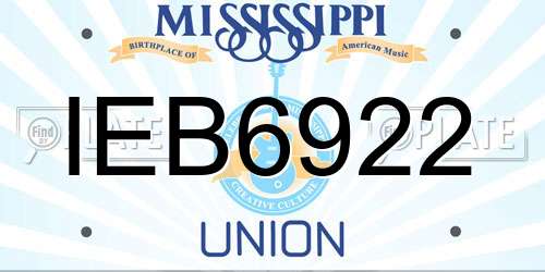 IEB6922 Mississippi License Plate