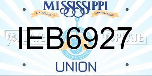 IEB6927 Mississippi License Plate