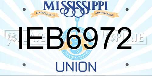 IEB6972 Mississippi License Plate