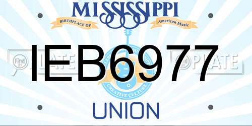 IEB6977 Mississippi License Plate