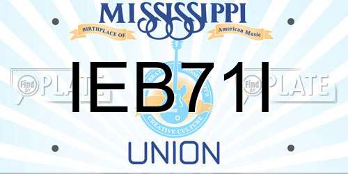 IEB71I Mississippi License Plate