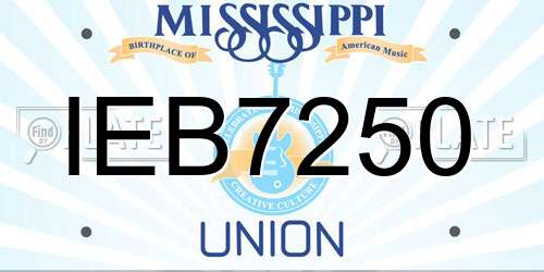 IEB7250 Mississippi License Plate