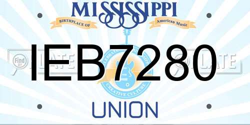 IEB7280 Mississippi License Plate