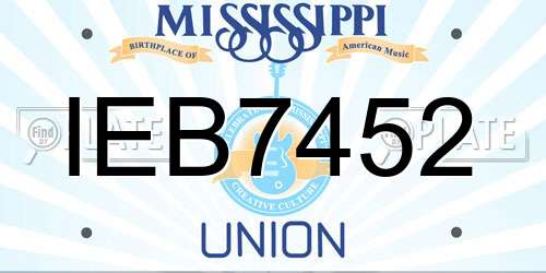 IEB7452 Mississippi License Plate