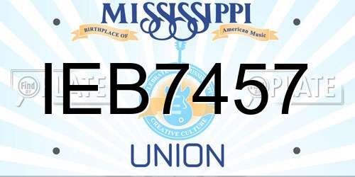 IEB7457 Mississippi License Plate