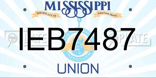 IEB7487 Mississippi License Plate