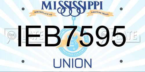 IEB7595 Mississippi License Plate