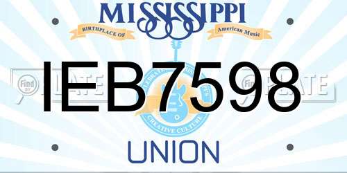 IEB7598 Mississippi License Plate