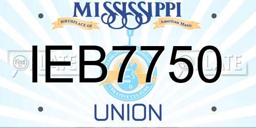 IEB7750 Mississippi License Plate