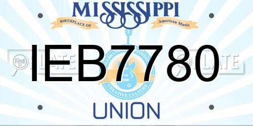 IEB7780 Mississippi License Plate