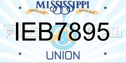 IEB7895 Mississippi License Plate