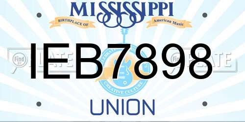 IEB7898 Mississippi License Plate