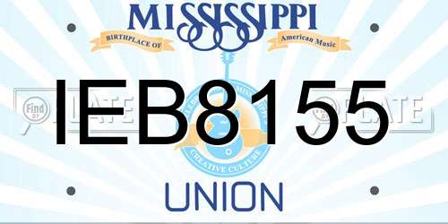 IEB8155 Mississippi License Plate