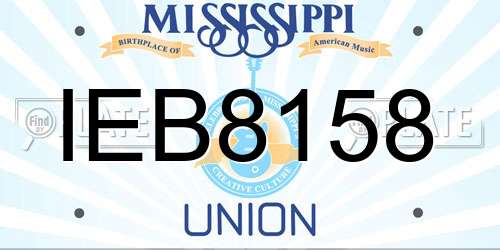 IEB8158 Mississippi License Plate