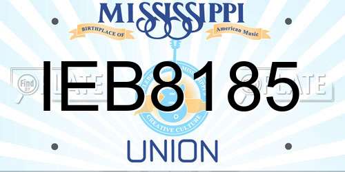IEB8185 Mississippi License Plate