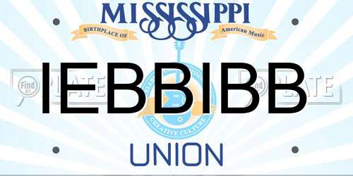 IEBBIBB Mississippi License Plate