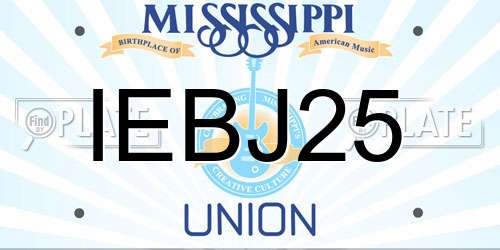 IEBJ25 Mississippi License Plate