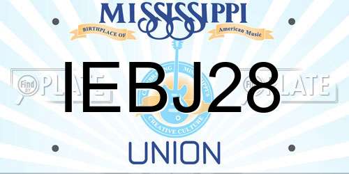 IEBJ28 Mississippi License Plate