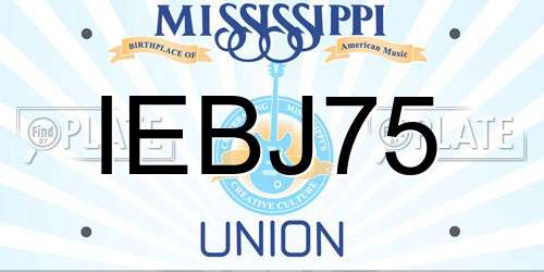 IEBJ75 Mississippi License Plate
