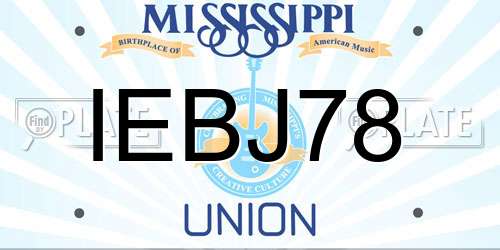 IEBJ78 Mississippi License Plate
