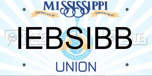 IEBSIBB Mississippi License Plate