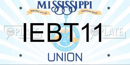 IEBT11 Mississippi License Plate