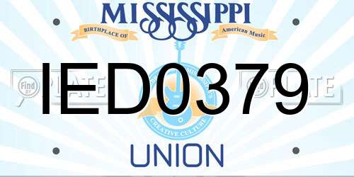 IED0379 Mississippi License Plate
