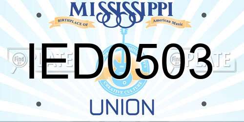 IED0503 Mississippi License Plate
