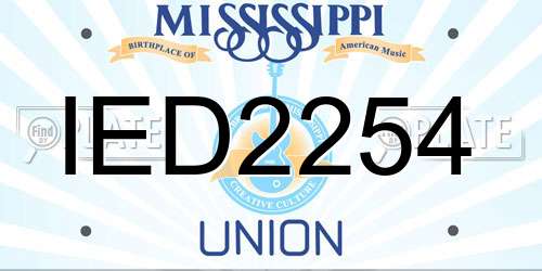 IED2254 Mississippi License Plate