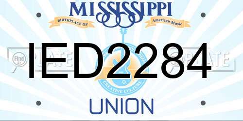 IED2284 Mississippi License Plate