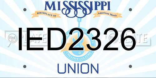 IED2326 Mississippi License Plate