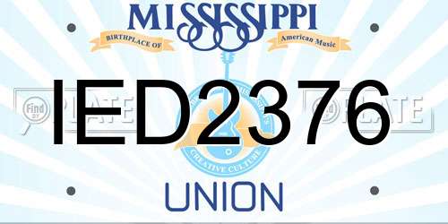 IED2376 Mississippi License Plate