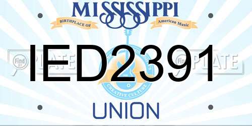 IED2391 Mississippi License Plate