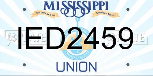 IED2459 Mississippi License Plate