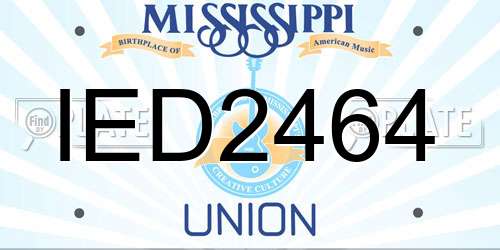 IED2464 Mississippi License Plate