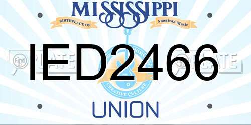 IED2466 Mississippi License Plate