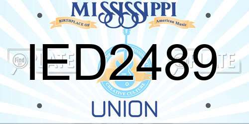 IED2489 Mississippi License Plate