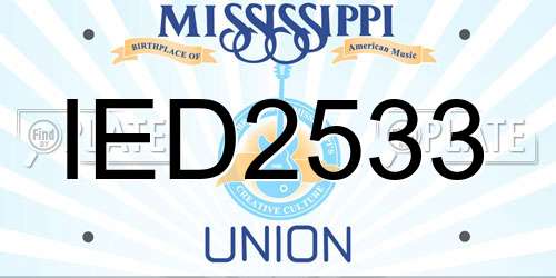 IED2533 Mississippi License Plate