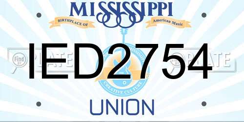IED2754 Mississippi License Plate