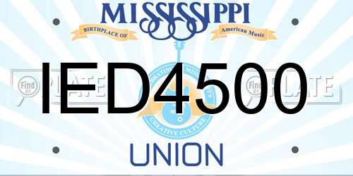 IED4500 Mississippi License Plate