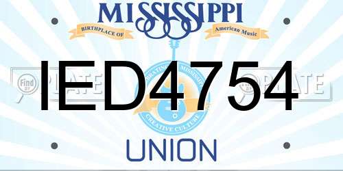 IED4754 Mississippi License Plate