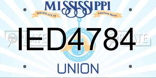 IED4784 Mississippi License Plate