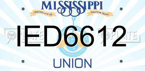 IED6612 Mississippi License Plate